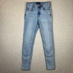 Aeropostale Womens 10 Long High Rise Denim Jeggings Light Wash Skinny Stretch